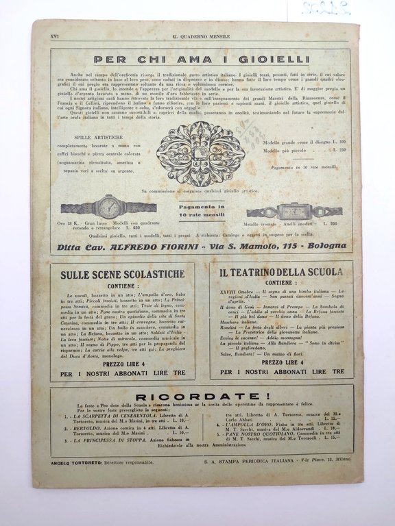 Il quaderno mensile anno VII numero 2 1938 guida all'insegnamento …