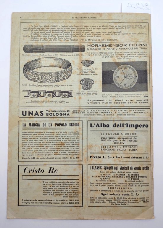 Il quaderno mensile n. 1 1939 guida all'insegnamento e allo …