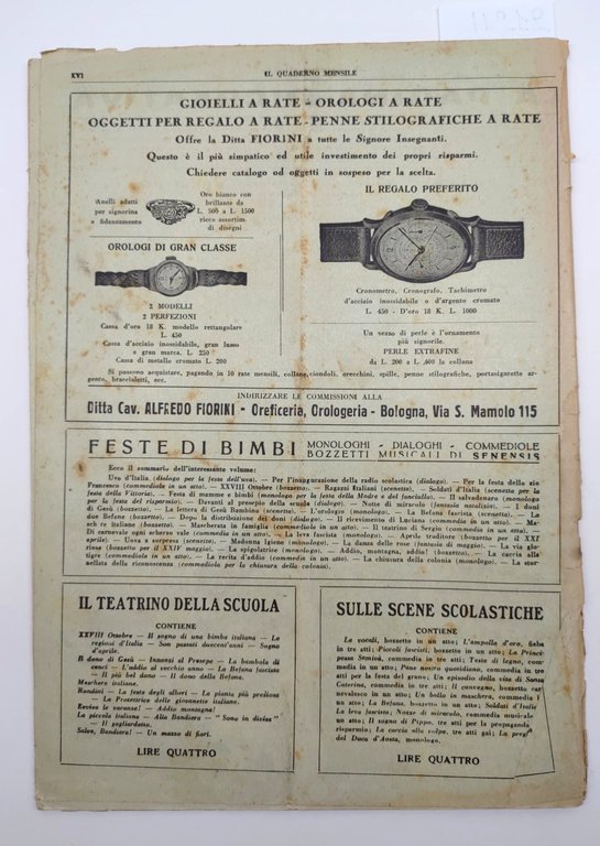 Il quaderno mensile n. 10 1939 guida all'insegnamento e allo …
