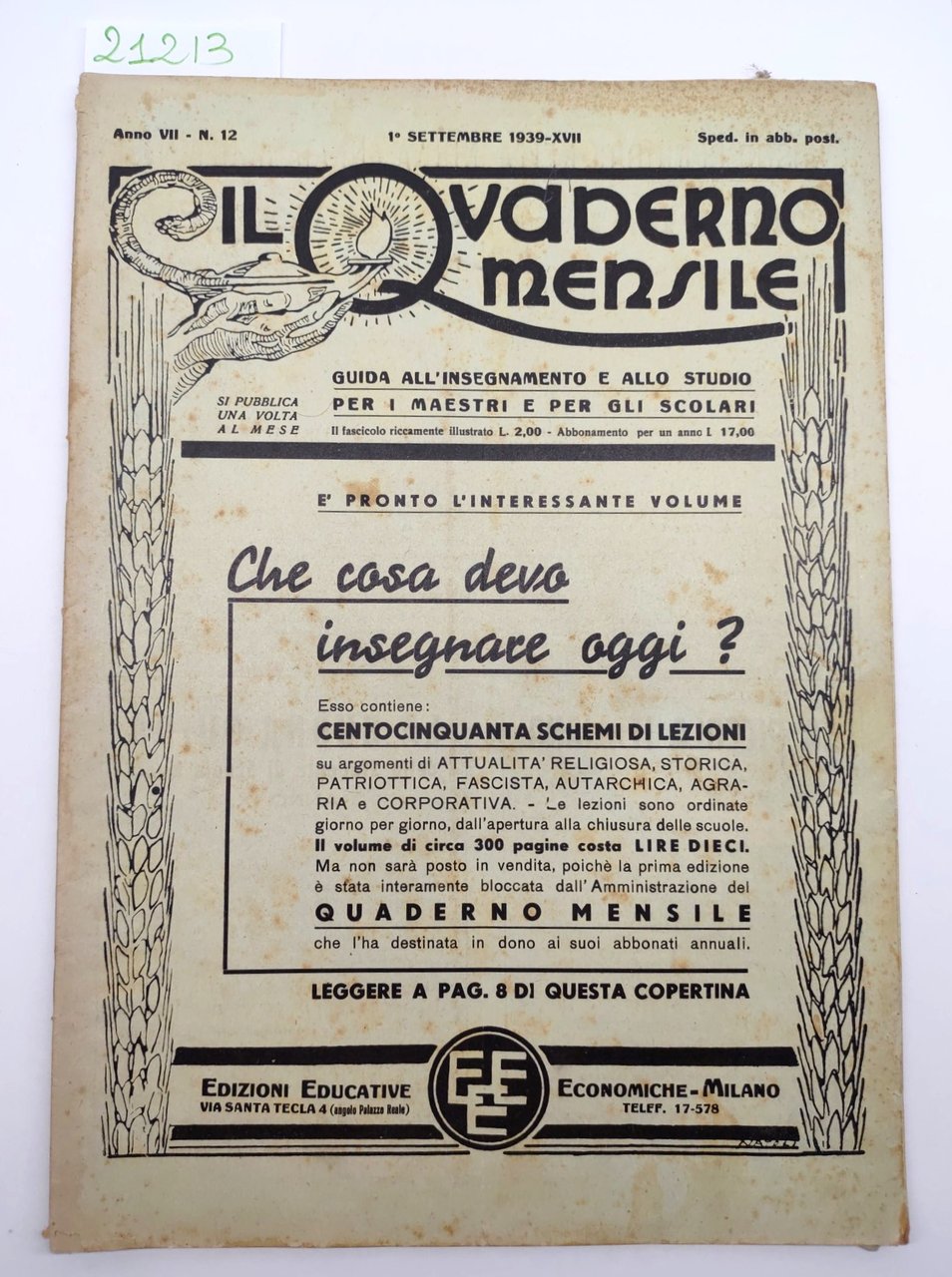 Il quaderno mensile n 12 1939 guida all'insegnamento e allo …