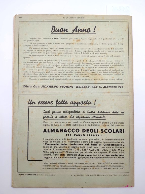 Il quaderno mensile n. 4 1939 guida all'insegnamento e allo …