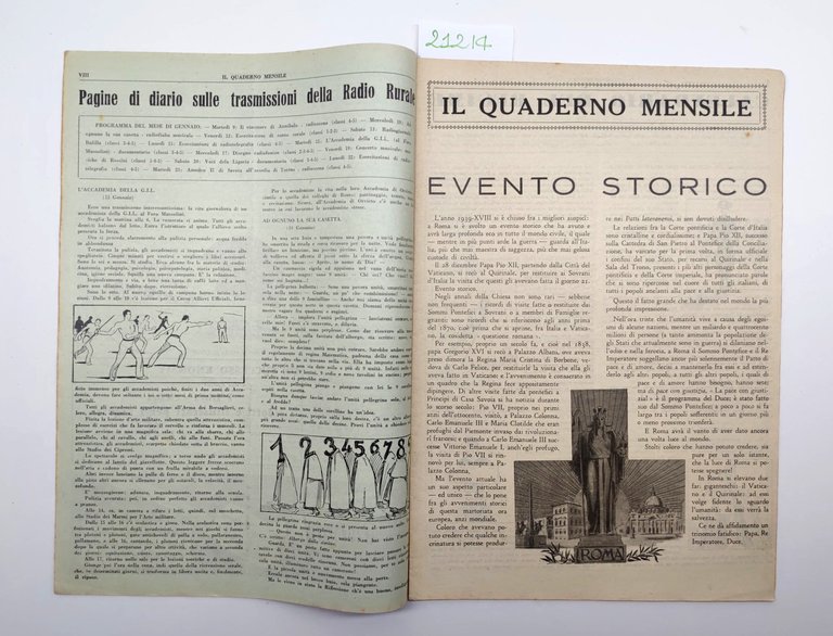 Il quaderno mensile n. 4-1940 guida all'insegnamento e allo studio …