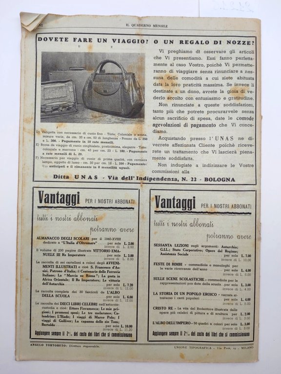 Il quaderno mensile n. 6 1940 guida all'insegnamento e allo …