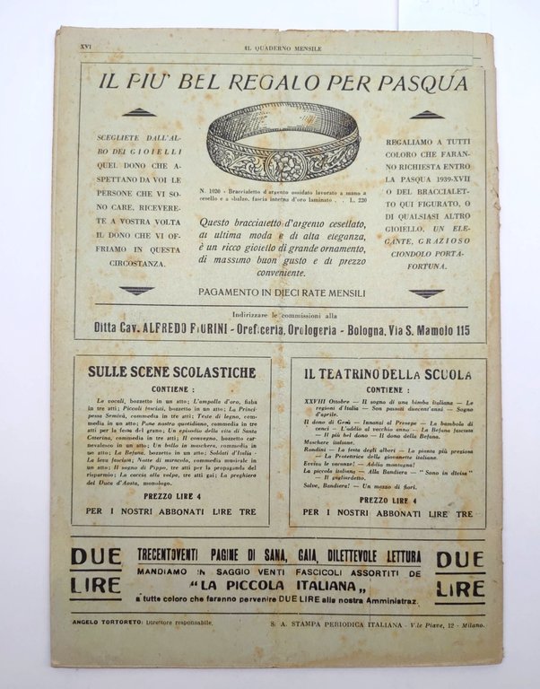Il quaderno mensile n. 7 1939 guida all'insegnamento e allo …