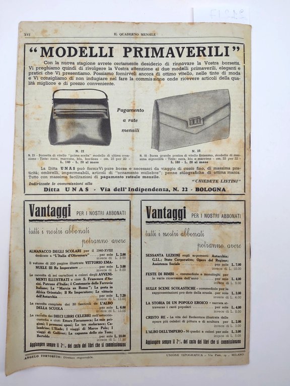 Il quaderno mensile n. 7 1940 guida all'insegnamento e allo …