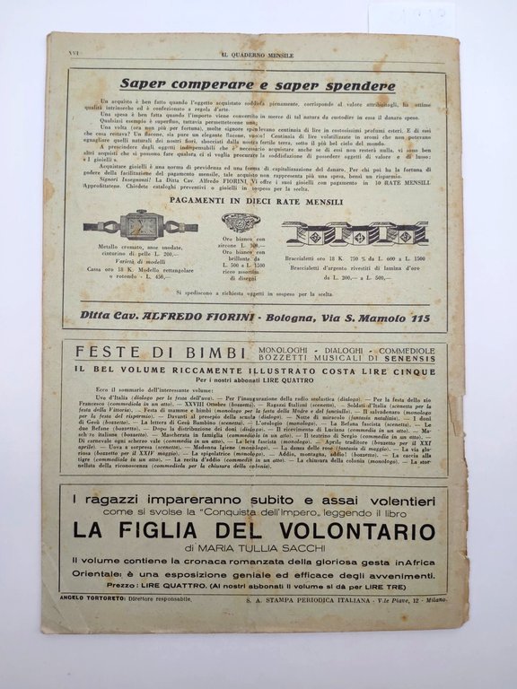 Il quaderno mensile n. 8 1939 guida all'insegnamento allo studio …
