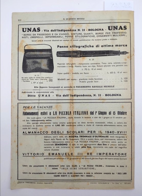 Il quaderno mensile n 9 1940 guida all'insegnamento e allo …