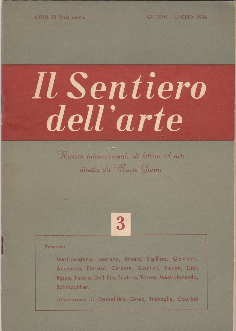 Il Sentiero Dell'arte Giugno Luglio 1954 Mario Gorini 6241