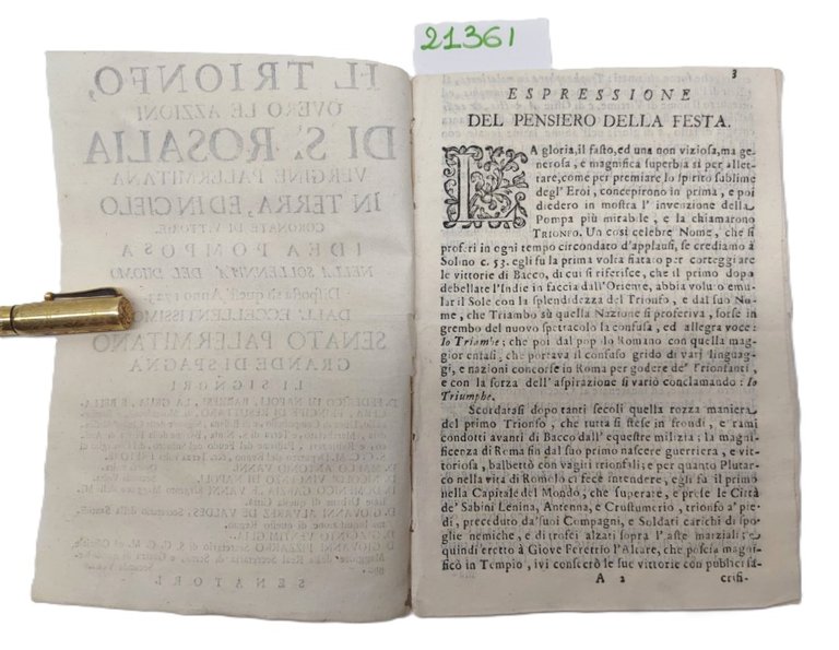 Il trionfo ovvero le azzioni di S. Rosalia vergine palermitana …