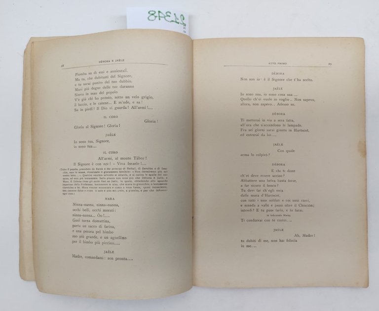 Ildebrando Pizzetti Deborah e Jaele Ricordi senza data