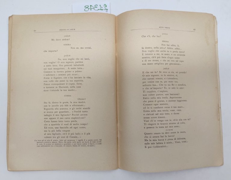 Ildebrando Pizzetti Deborah e Jaele Ricordi senza data