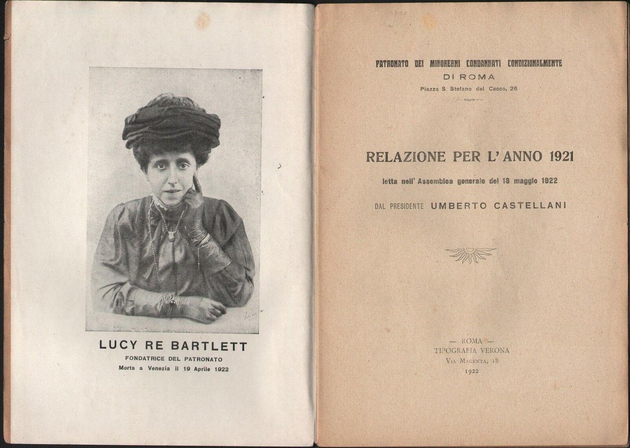 Infanzia Patronato Dei Minorenni Condannati Condizionalmente-Roma 1921