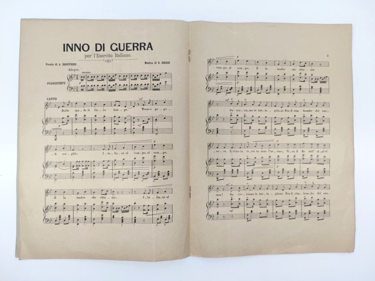 Inno alla guerra per l'esercito italiano Salani poesia di Angelo …