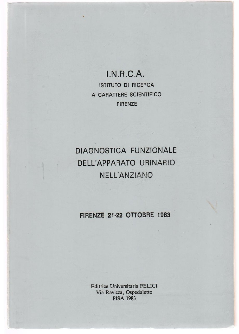 Inrca Diagnostica Funzionale Dell'apparato Urinario Nell'anziano 1983 6298