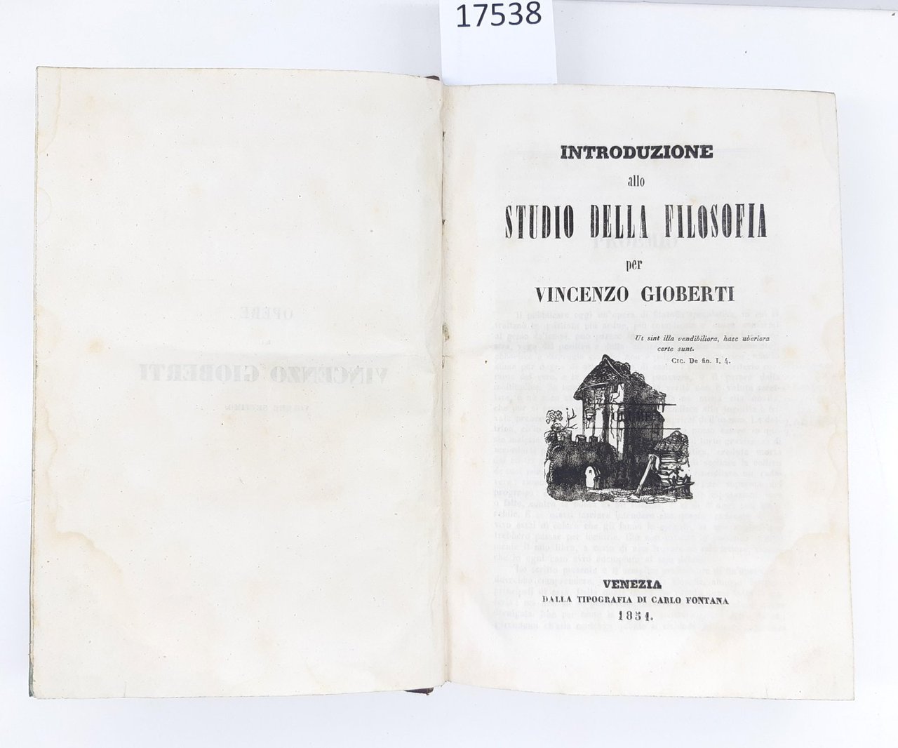 Introduzione allo studio della filosofia per Vincenzo Gioberti Venezia tipografia …