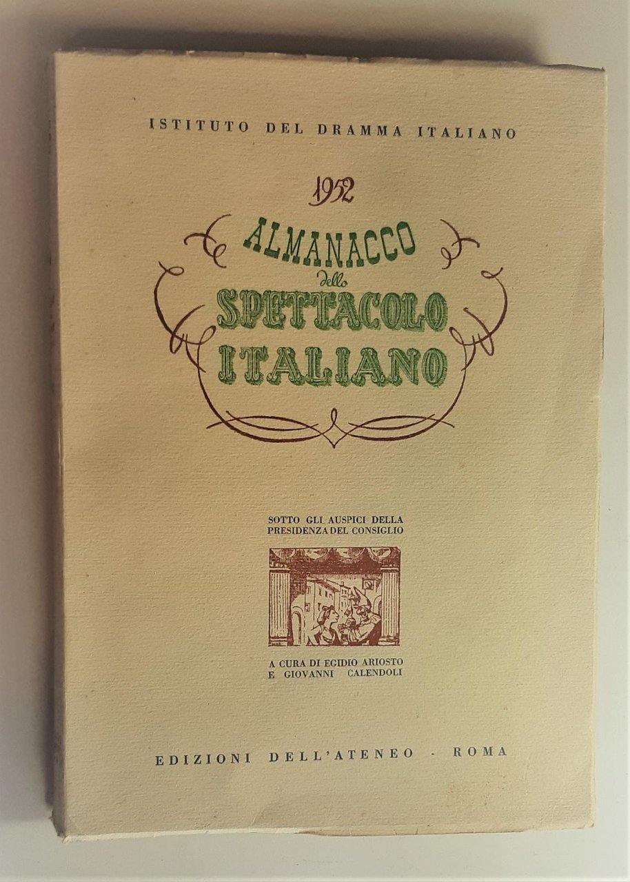 Istituto del dramma italiano 1952 Almanacco dello spettacolo italiano ed. …