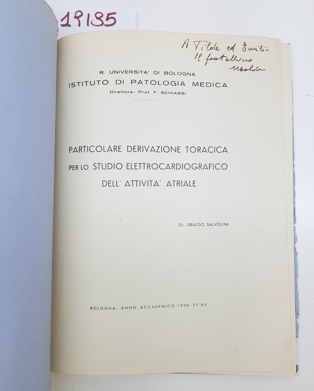 Istituto di patologia medico Università di Bologna U. Salvolini Particolare …