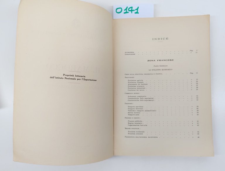 Istituto Nazionale Per L'esportazione-Il Marocco Sviluppo Econ. Roma 1930 -O141