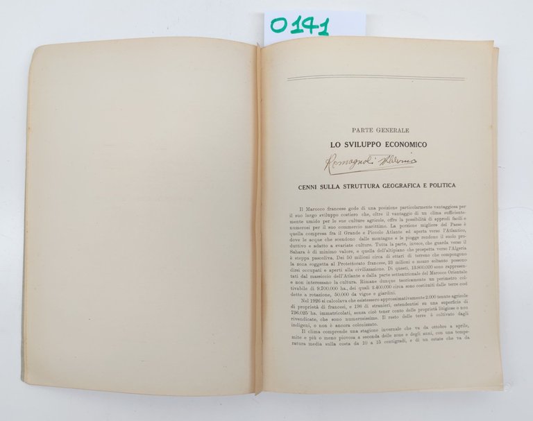 Istituto Nazionale Per L'esportazione-Il Marocco Sviluppo Econ. Roma 1930 -O141