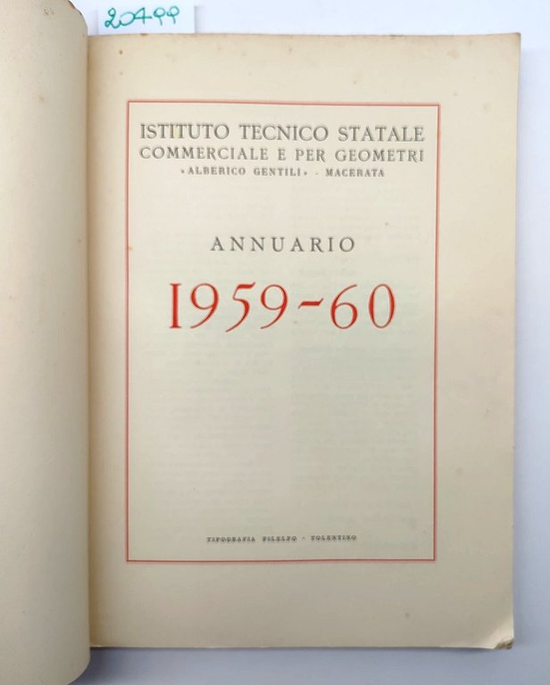 Istituto Tecnico Statale Commerciale per Geometri Alberico Gentili Macerata Annuario …