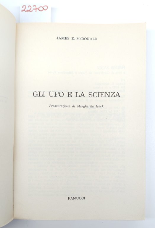 J. E. Mc Donald Gli ufo e la scienza Fanucci …