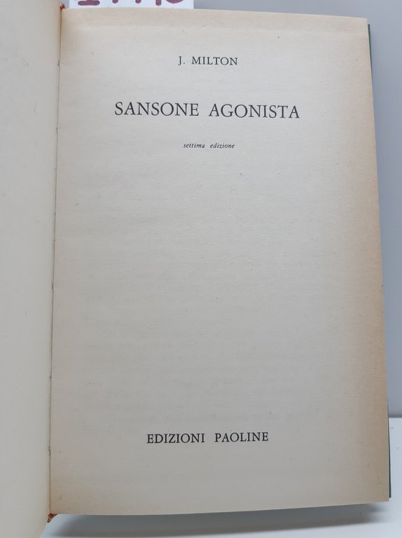 J. Milton Sansone agonista 7° ed. Paoline 1963