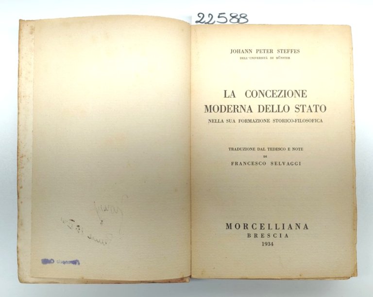 J. P. Steffes La concezione moderna dello stato Moroncelliana 1934