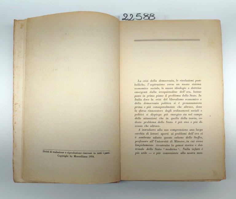 J. P. Steffes La concezione moderna dello stato Moroncelliana 1934