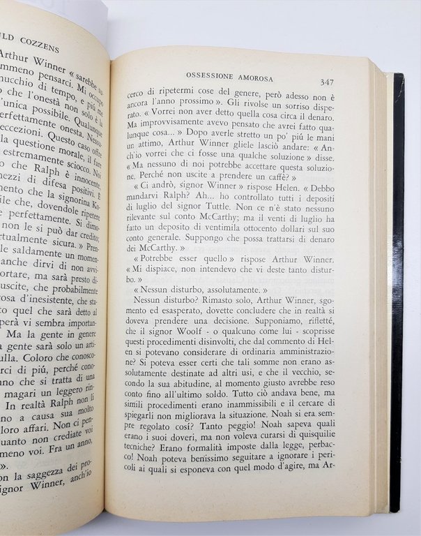 James Gould Cozzens Ossessione Amorosa Mondadori 1959 1° ed.