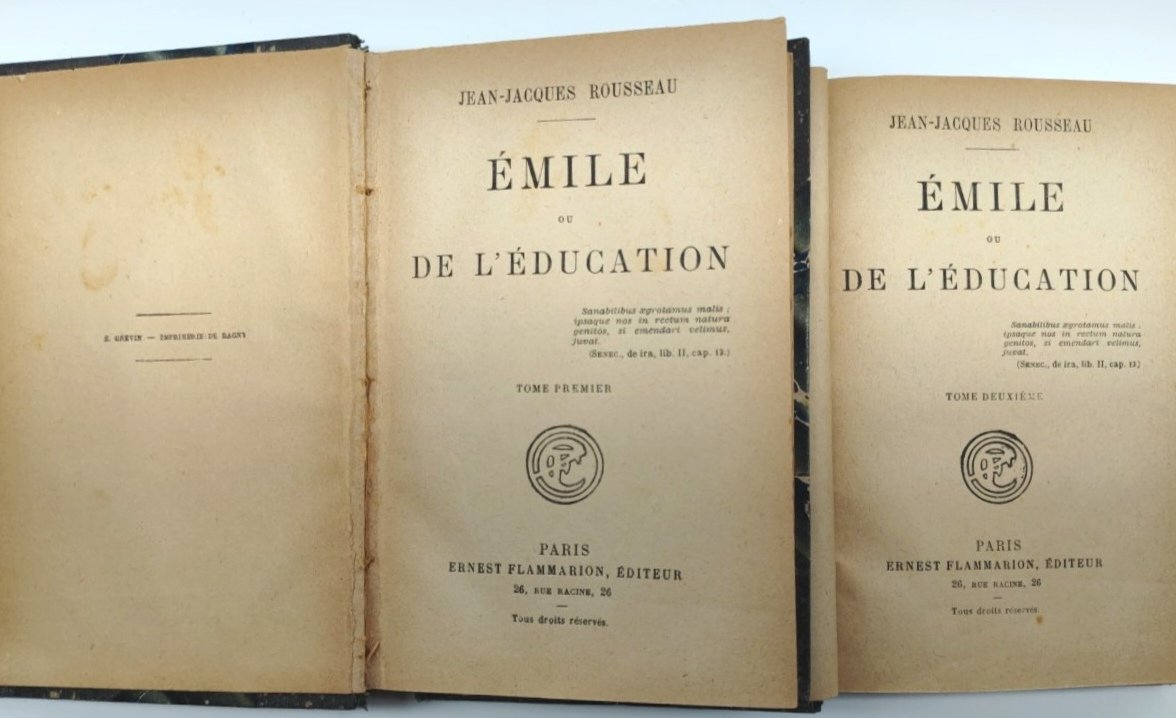 Jean-Jacques Rousseau Emile ou de l'education 2 volumi Paris Flammarion …