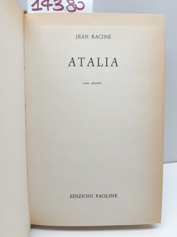 Jean Racine Atalia 6° ed. Paoline 1962