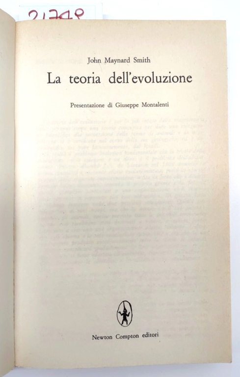 John Maynard Smith La teoria dell'evoluzione Newton Compton 3° edizione …