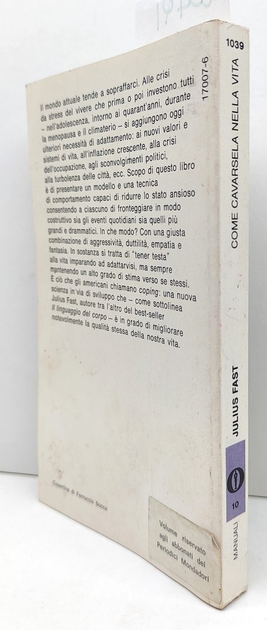 Julius Fast Come cavarsela nella vita Oscar Mondadori 1° edizione …