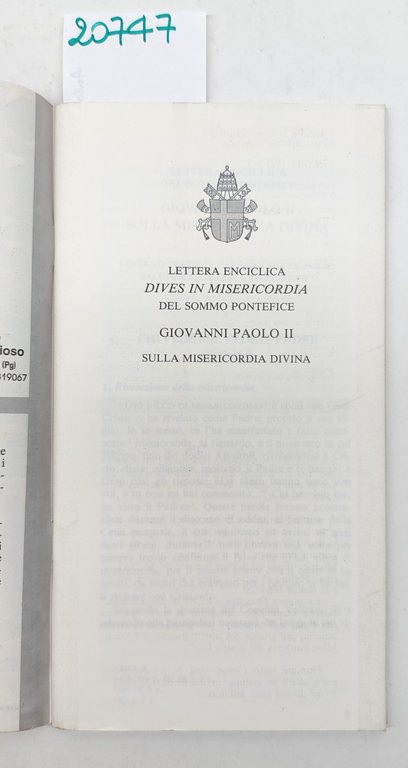 L'amore misericordioso Dives in misericordia lettera enciclica del sommo pontefice …