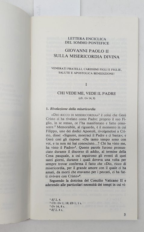 L'amore misericordioso Dives in misericordia lettera enciclica del sommo pontefice …