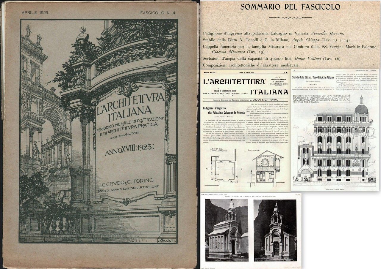 L'architettura Italiana Periodico Mensile-4-1923-Palazzina Calcagno Venezia