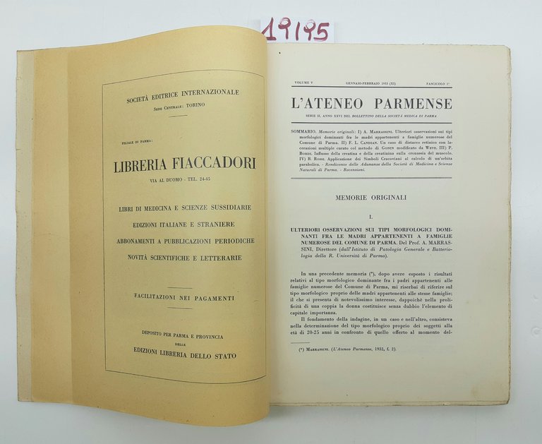 L'ateneo Parmense n. 1 gennaio febbraio 1933 Università di Parma