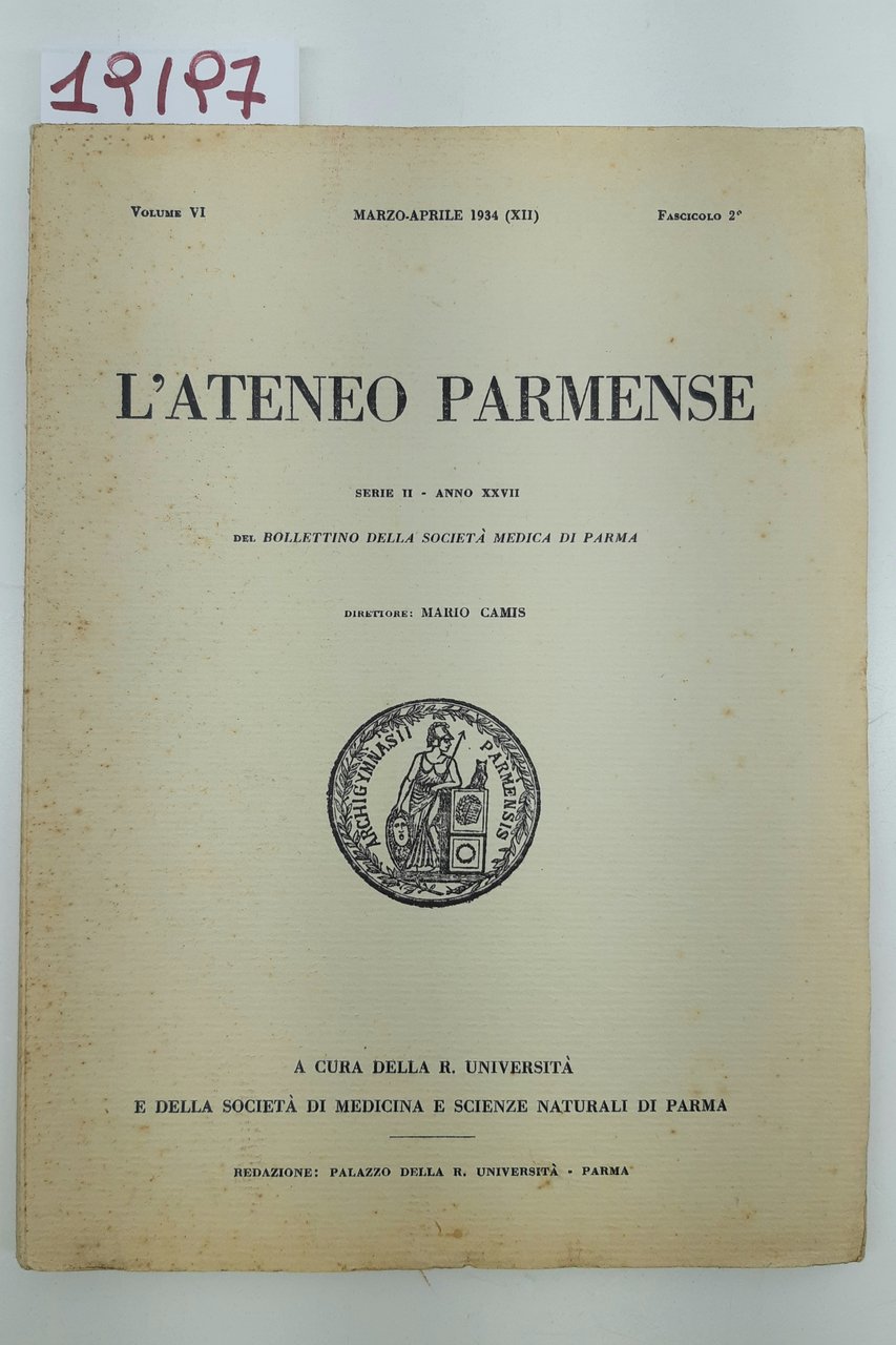 L'ateneo Parmense n. 2 marzo aprile 1934 Università di Parma