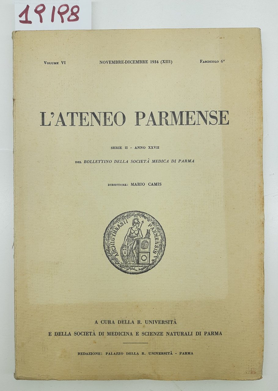 L'ateneo Parmense n. 6 novembre dicembre 1934 Università di Parma