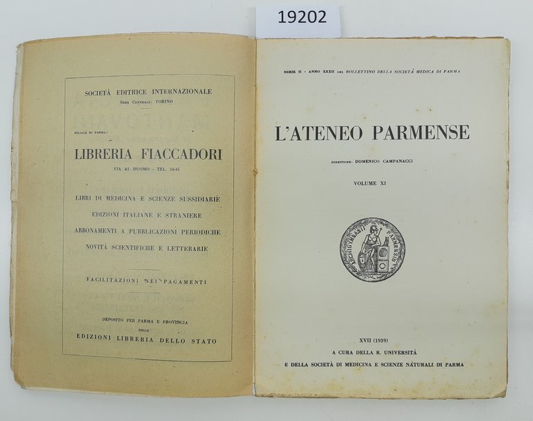 L'ateneo Parmense numero 6 novembre dicembre 1939 Università di Parma