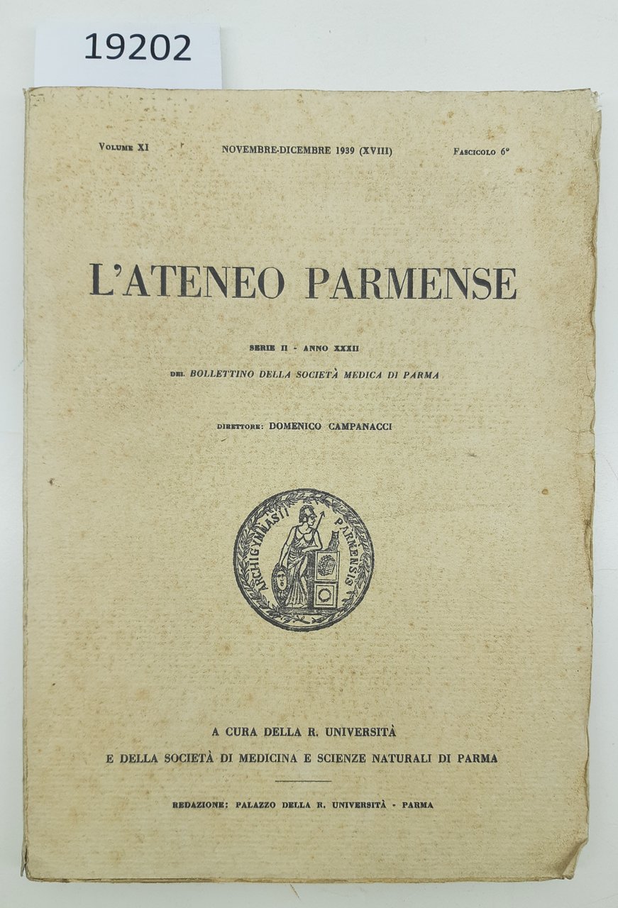 L'ateneo Parmense numero 6 novembre dicembre 1939 Università di Parma