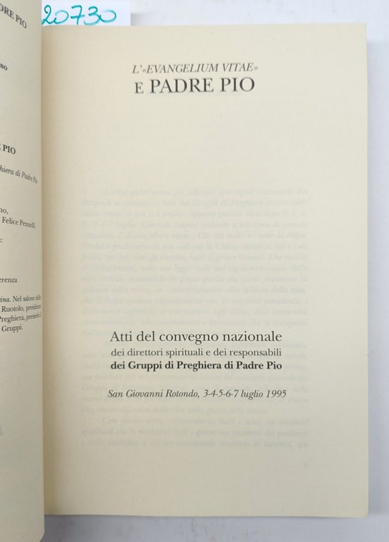 L'Evangelium Vitae e Padre Pio Atti del convegno nazionale dei …