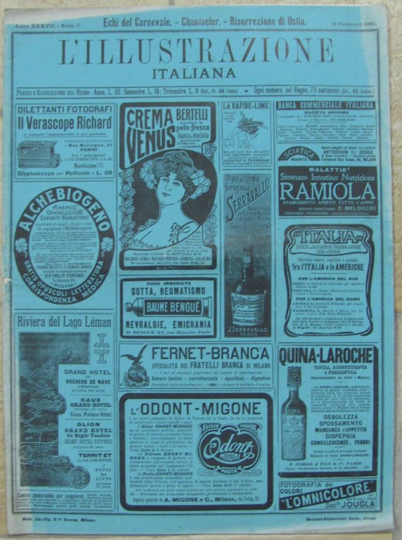 L'illustrazione Italiana 13 Febbr. 1910- Resurrezione Di Ostia-Chantecler-L1672