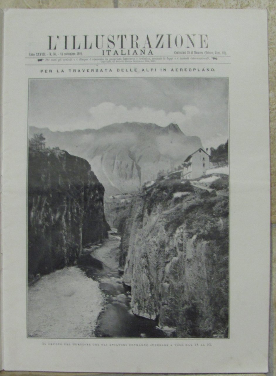 L'illustrazione Italiana 18 Settembre 1910-Traversata Delle Alpi In Aereo-L1675