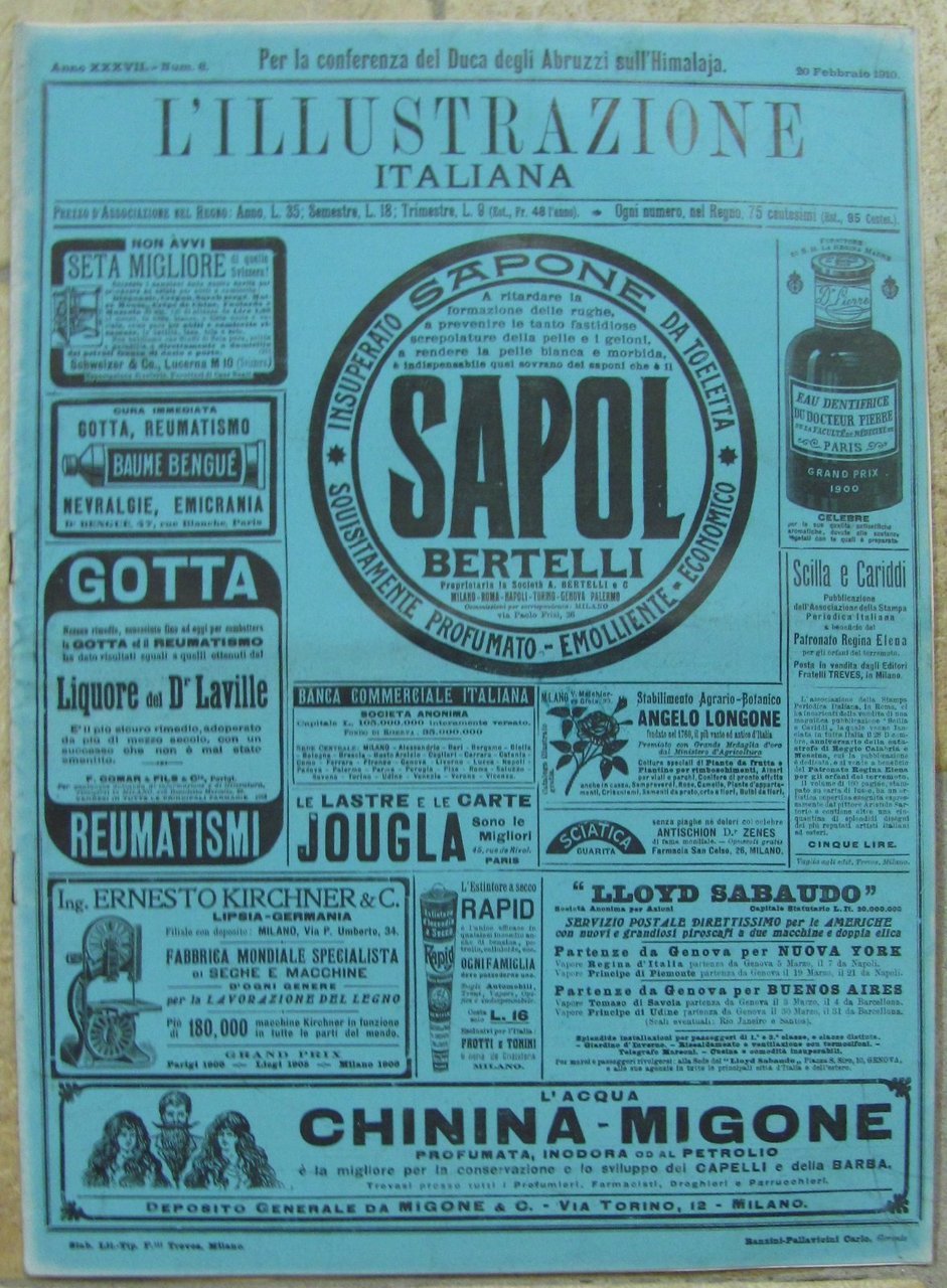 L'illustrazione Italiana 20 Febbraio 1910-Himalaja-L1668