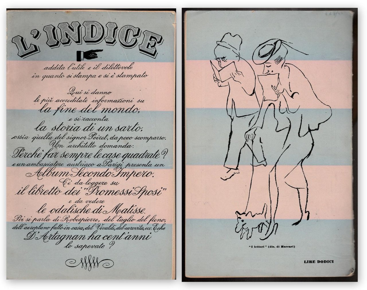 L'indice Rivista Edizioni Alpe Milano Anni '30 Ill. Maccari
