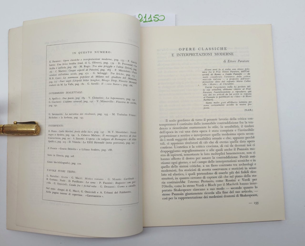 La Carovana rassegna bimestrale di cultura numero 60-61 ottobre 1962