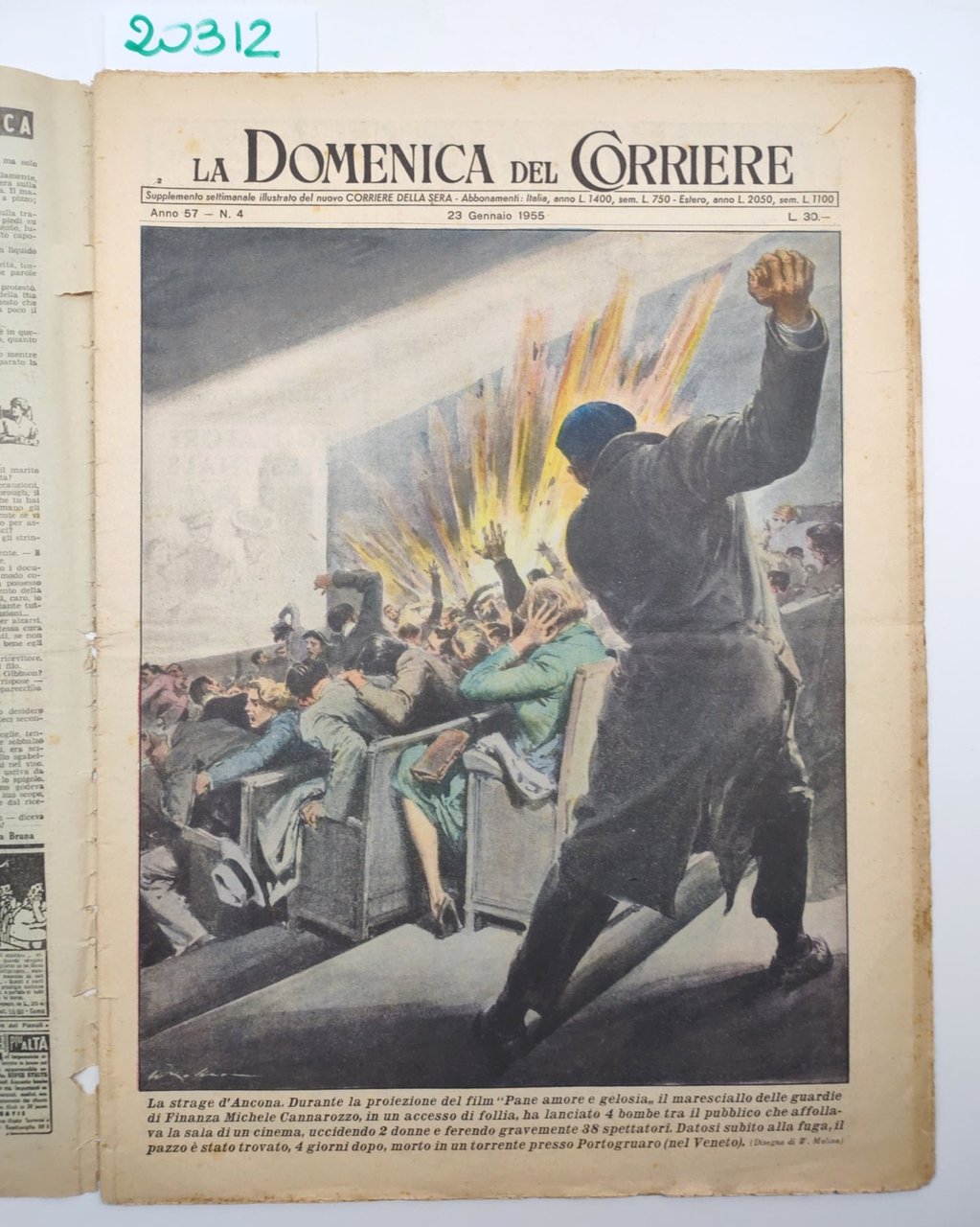 La domenica del corriere 23 gennaio 1955 la strage di …
