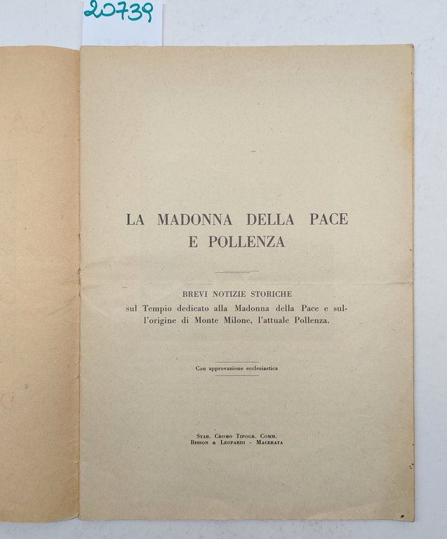 La Madonna della Pace e Pollenza brevi notizie storiche sul …