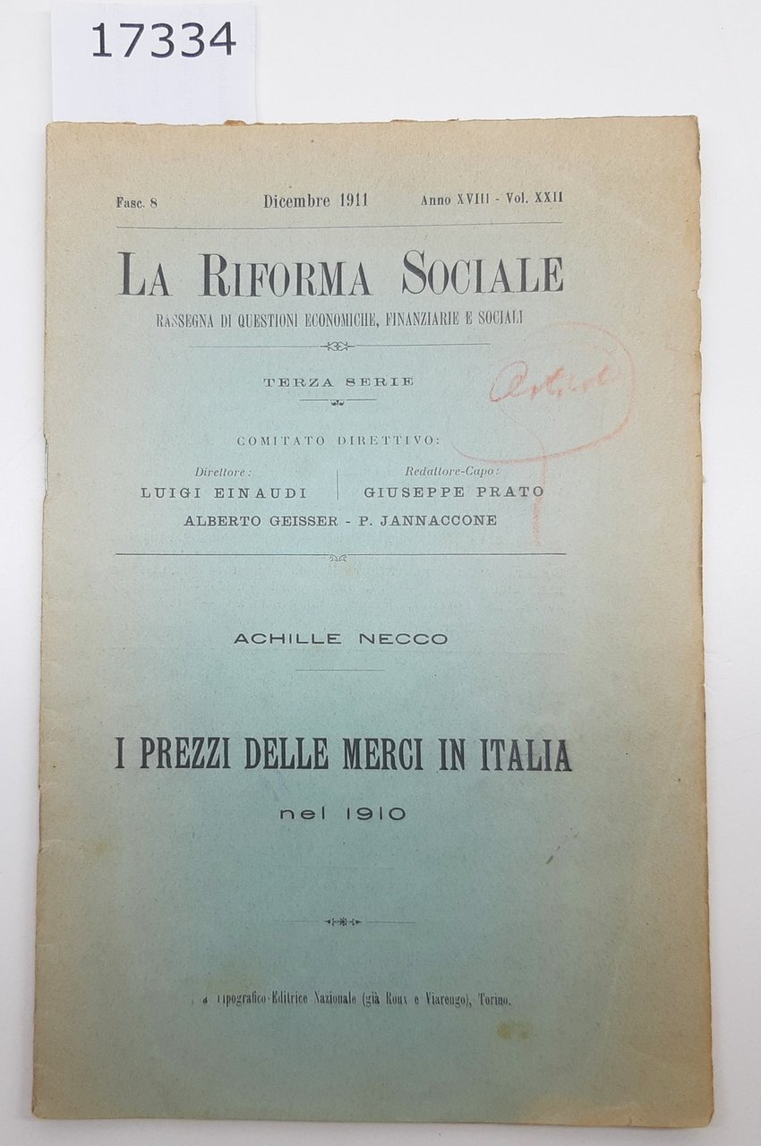 La riforma sociale Achille Necco I prezzi delle merci in …